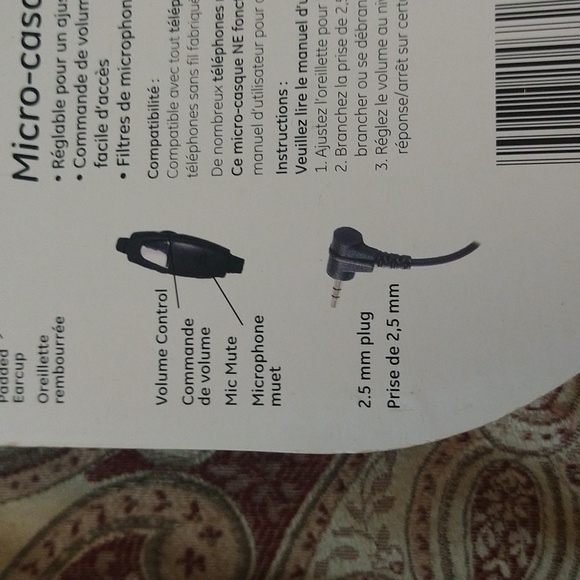 Ohands-free Headset Noise Canceling Microphone Volume Control Mimic Mute. - Picture 8 of 10